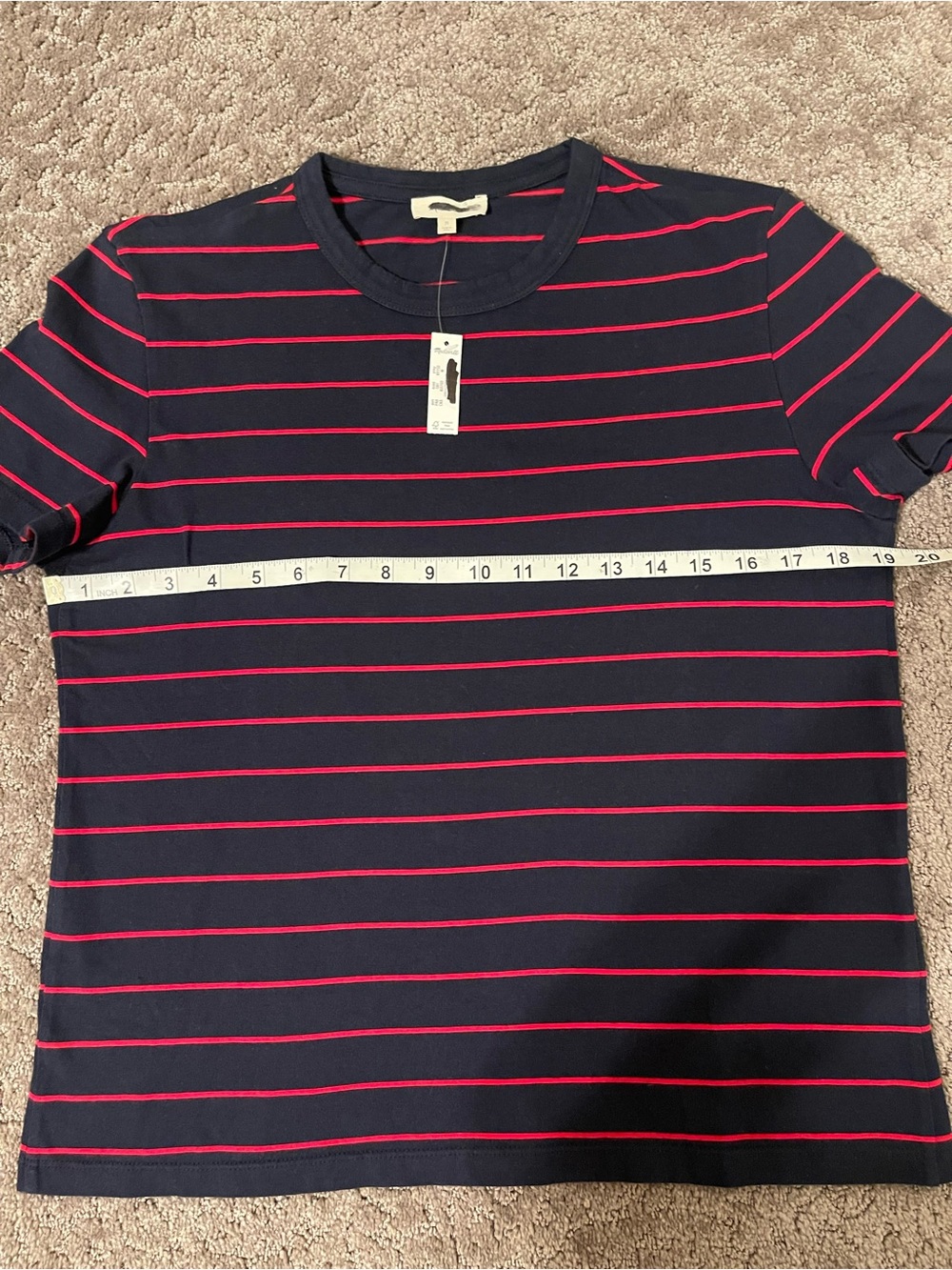 Madewell Navy Tee with Red Stripes - Picture 7 of 7